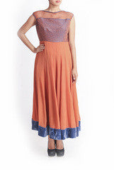 Regal Armoire Navy Blue & Orange Kurta