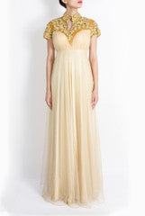 Red Couture Nude Indo-Western Cocktail Dress