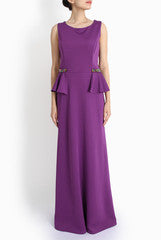 Red Couture Purple Peplum Dress