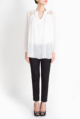 Red Couture Georgette White Top
