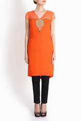 Red Couture Orange Tunic Top