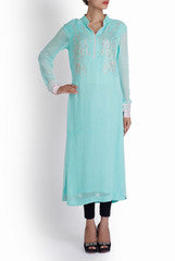 Ridhi Arora Ferozie Color Tunic With Swarovski Work
