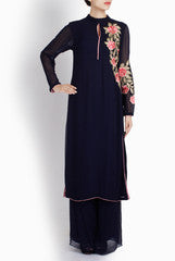 Ridhi Arora Navy Blue Tunic With Palazzos