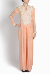 Ridhi Arora Peach Jumpsuit With Resham Embroidery On Yoke