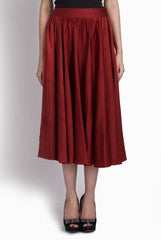 Ridhi Arora Cherry Red Calf Length Skirt