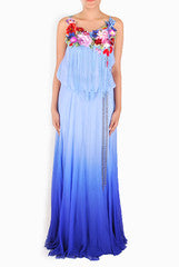 RSVP Blue Shaded Flared Gown