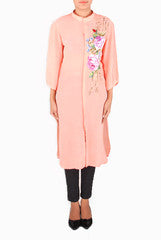 RSVP Crepe Tunic With Embroidery