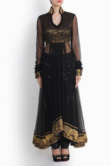 Shanaya Black Net Gown With Sequence Pants