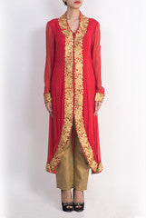 Shanaya Red Long Georgette Kurti
