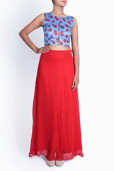 Sindhu Reddy Floral Crop Top And Skirt