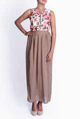 Sindhu Reddy White Floral Crop Top And Skirt