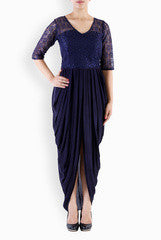 SIYA Navy Blue Cowl Dress