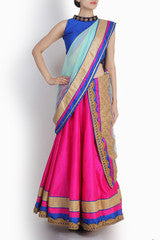 Siya Pink and Aqua Blue Lehnga Set