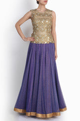 Siya Purple Flared Gown