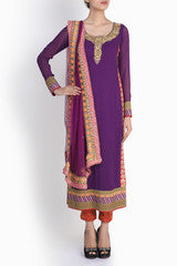Siya Red and Purple Suit