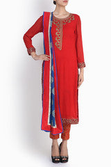 Siya Red and Blue Suit