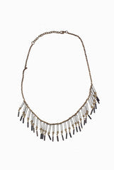 Siya Black Silver Pipes Necklace