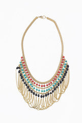 Siya Multicolor Bead and String Necklace