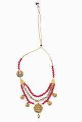 Siya Red and White Necklace