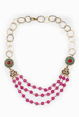 Siya Pink Beads Ringlet Neckpiece