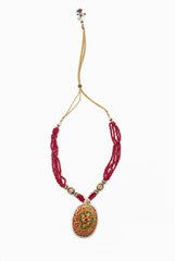 Siya Red Beaded Rani Haar