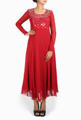 Shravya Verma Maroon Mirror Gown