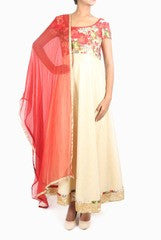 Shravya Varma Floral White Anarkali