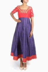 Shravya Verma Red And Purple Anarkali