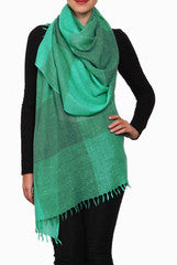 Closet Ranipink Green Block Woolen Stole