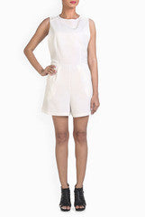 The Style Aisle Lace Crush White Jumpsuit