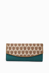 Sugar Mint Butterfly Blue and Champagne Clutch
