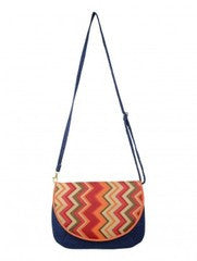 Sugar Mint-Ikkat Blue Missy Sling Bag