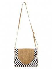 Sugar Mint-Ikkat Black And White Uzbek Sling Bag
