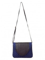 Sugar Mint-Ikkat Blue Dotted Uzbek Sling Bag
