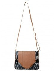 Sugar Mint-Ikkat Black And White Uzbek Sling Bag