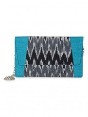Sugar Mint-Ikkat Blue Clutch