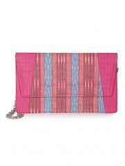 Sugar Mint-Ikkat Pink Clutch