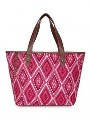 Sugar Mint - Ikkat Pink Tote Handbag