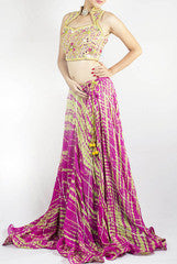 Sugarlips by Sakina Amin Purple Shibori Printed Lehenga choli