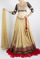 Sugarlips by Sakina Amin Beige & Black Lehenga Choli