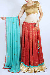 Sugarlips by Sakina Amin Red & Golden Lehenga Choli