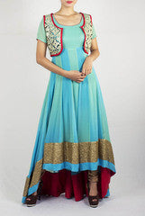 Sugarlips by Sakina Amin Blue Anarkali