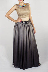 Sugarlips by Sakina Amin Grey & Beige Crop Top Set