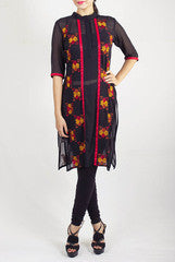 Sugarlips by Sakina Amin Black Floral Tunic