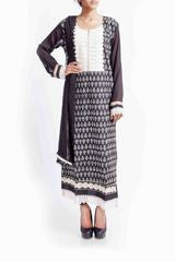 Tanoura Black Lace Kurta