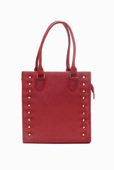 Tisora Maroon Studded Handbag