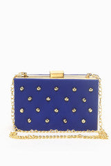Tisora Studded Blue Box Clutch