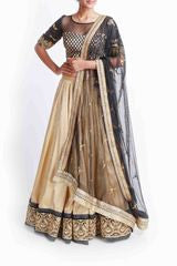 Tritiya Gold and Black Lehenga
