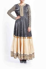 Tritiya Floor Length Black and Gold Anarkali