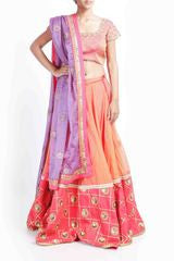 Tritiya Orange Lehenga and Pink Shimmer Blouse